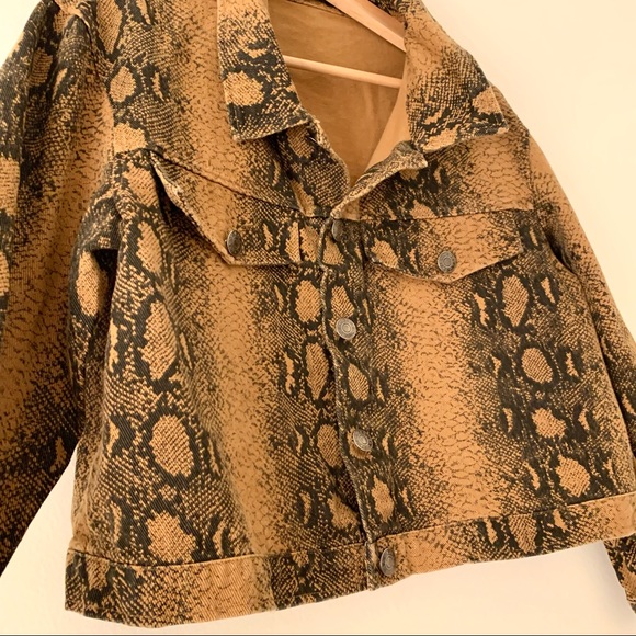Animal Print Reptile Crop Jacket Size S - Picture 5 of 8